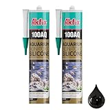 Akfix 100AQ Aquarium Sealant Black (2x10.1 fl. oz.) – 100% Waterproof, Fish-Safe, High-Speed Curing and Strong Adhesion, Non-Toxic Glass Adhesive for Aquarium Repair | Black, 2 Pack