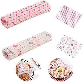 100 Sheets Wax Paper Food Wrapping Paper Baking Wrapping Pape Cake Wrappers Greaseproof Paper Waterproof Food Wrapping Liners Tissue Gift Wrapping Paper for Sandwich Cheese Fruit Bread Vegetable