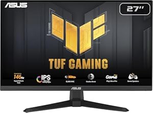 ASUS TUF Gaming VG279QE5A Gaming Monitor – 27-inch, Full HD(1920x1080), Overclock to 146Hz(Above 144Hz), IPS, ELMB Sync, 1ms MPRT, Stereo speaker, Variable Overdrive, DisplayWidget Center