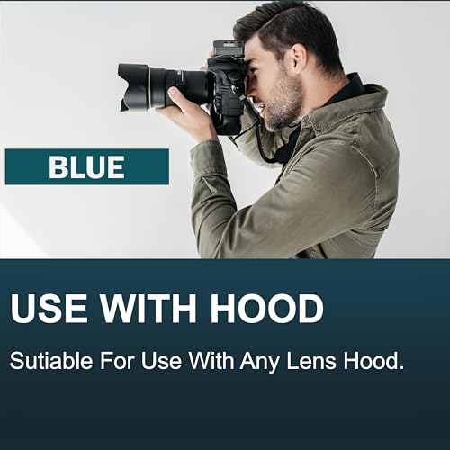 MaD Camera - 58mm Blauer Korrekturfilter - Reduziert Blendung & Verbessert den Kontrast - Premium Kamera-Objektivfilter für DSLRs