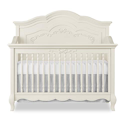 Evolur Aurora 5-in-1 Convertible Crib, Ivory Lace, Greenguard Gold Certified