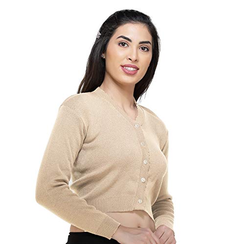 Image of Women Winter Wear V-Neck Full Sleeves Regular Fit Woollen Blouse