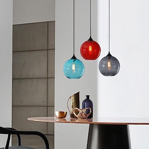 Candelabro escandinavo de bola de vidrio para techo de cocina y comedor 3