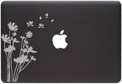 Flowers in The Wind - MacBook or Laptop Vinyl Decal Sticker (Silver)