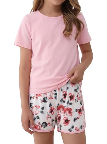 Image of Girl's 2 Piece Outfits Cute Summer T-Shirt and Graphic Shorts Clothing Sets