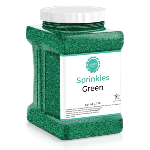 Image of O'Creme Green Sprinkles for Cake Decorating, 2.2 lb