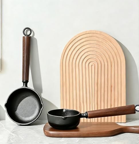 WINRIOO Small Cast Iron Skillet,Butter Warmers for Seafood,5.1 Inch Mini Frying Pan for Basting,Melting,Simmering Sauce,Butter Cheese,Warming Milk,Fried Egg Indoor Outdoor Cooking(2 pack)