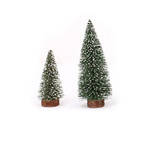 Tinksky 6 peças Mini Bastão de Árvore de Natal Branco Cedar Desktop Pequena Árvore de Natal Decoraçã
