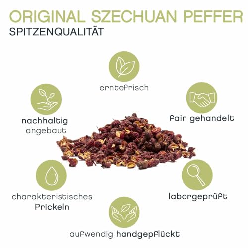 Original roter Szechuan Pfeffer, Szechuanpfeffer ganz, handgepflückt 100g - Pfefferdieb®