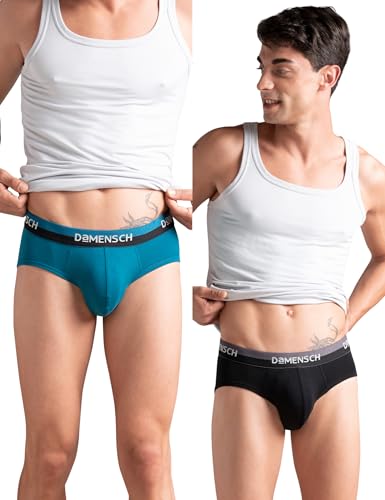 Image of DaMENSCH Fresh Mint Solid Underwear for Men, Breathable Innerwear, Cotton Briefs, Anti-Rash Waistband, Moisture Wicking Briefs, Mid-Rise, Peppermint Finished