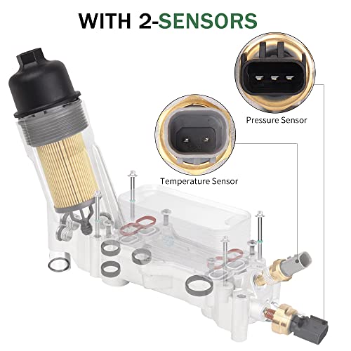 XIAORENWU Refrigerador de óleo, adaptador de filtro de óleo de alumínio 68105583AF para Chrysler 200