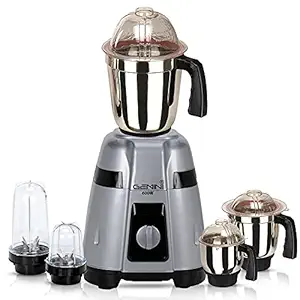 Gemini GLYGSA21 600Watts Mixer Juicer Grinder with 5 Jars (2 Bullets Jar, 1 Liquid Blending Jar, 1 Dry Grinding Jar and 1 Chutney Jar) - Grey