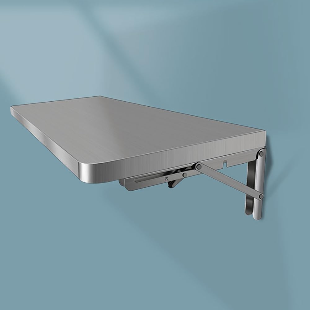 Table pliante murale en acier inoxydable – Étagère de cuisine compacte et polyvalente 100 x 40 cm – Établi flottant idéal pour la salle à manger et la buanderie