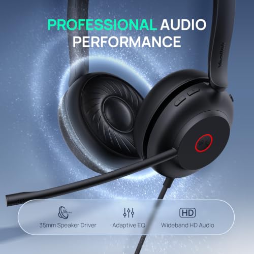 Image of Yealink UH35 2nd Gen Wired Headset, USB-C /A,AI Noise Canceling Mic,HD Audio