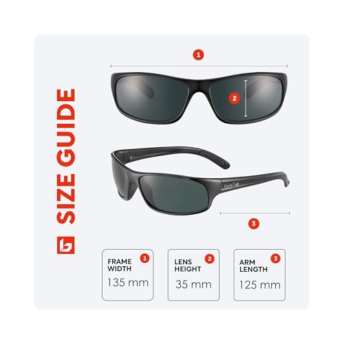 bollé Anaconda 64MM Wrap Around Sunglasses for Men +BUNDLE with ACCESSORY EYEWEAR KIT4