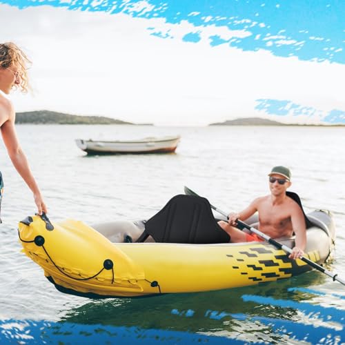 Image of Lewtemi 2 /4 Pack Padded Kayak Seat Fishing Boat Seat with Storage Bag 8 Fixed D Rings Screws Detachable Paddle Board Canoe Chair with Adjustable Back Strap for Summer Canoe Universal Sit