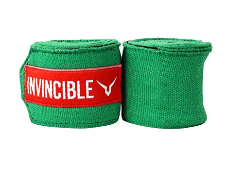 Image of Invincible Mexican Style Semi-Stretch Hand Wraps Green 4.5 Meter