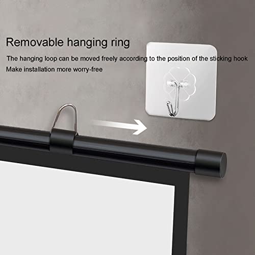 Pantalla de proyección de pared simple, formato 4:3/16:9 HD 4K, plegable y resistente a arrugas, uso interior y exterior, 60 pulgadas 16:9 miniatura 6