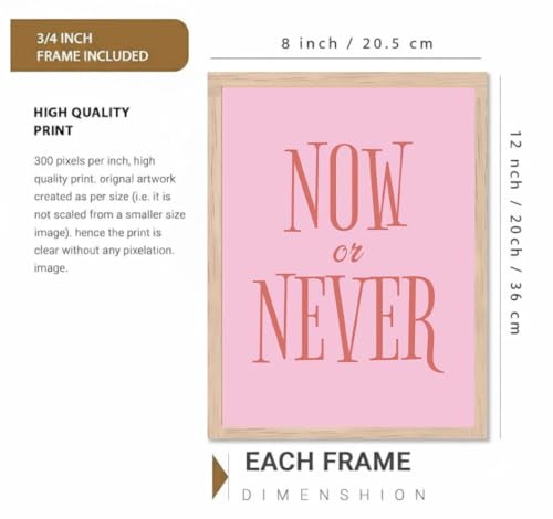 Image of BLINKART Typography Aesthetic Modern Art Walls With Frame | Natural Wood Texture | Living Room Bedroom Office Wall Decoration | Poster Home Decor Frames Wall Bedroom | 12x8 Inches (D575)