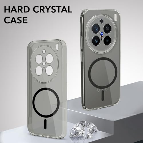 Image of Jkobi Lifetime Anti-Yellow MagSafe Compatible Clear Back Cover Case for Vivo X200 Pro (Sleek Hard Crystal | Shockproof and Camera Protection)
