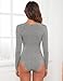 DSPSAM Women's Crew Neck Long Sleeve Bodysuits Basic Casual Going Out Cute Body Suits Fashion T-shirt 2025 (Light Grey, Medium)