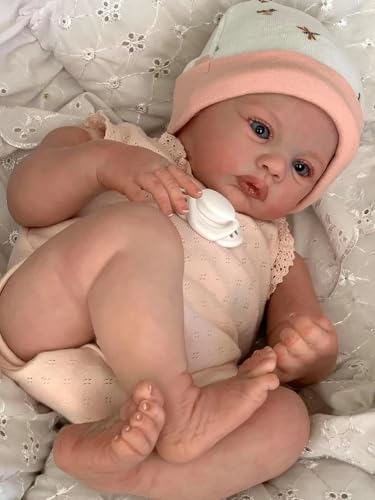 Enjoy with Love Neue 18inch Wiese Reborn Baby Neugeborene Puppe Lifelike Soft Touch Kuscheliges Baby Mehrere Schichten Malerei 3D Haut – Bild 3