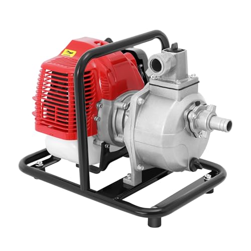 EGBNSY Pompe A Eau, 1,25kW Pompe A Eau Thermique, 43cc Motopompe Thermique de10m³/h, Pompe à Eau...
