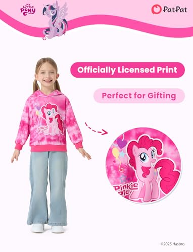 My Little Pony Girls Rainbow Tie-Dye Hoodie Sweatshirt Unicorn Graphic Pullover Tops Casual Clothes for Baby-Toddler Kids4