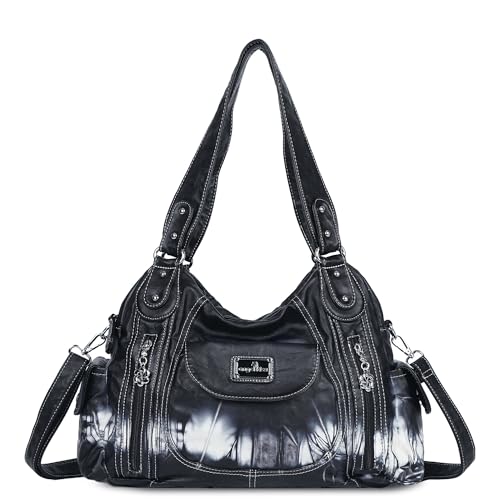Image of Angel Kiss Purses for Women, Large Shoulder Bag Hobo Tote Purse Mutipocket Faux Leather Satchel Hobo Purse