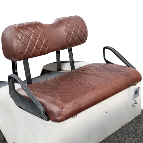 NOKINS Golf Cart Diamond Seat Covers Kit, Fit for EZGO TXT 1994-2013/EZGO RXV OEM Standard Front Seat Cushion, No Nails Required & Easy to Clean, Brea