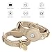 NINA WOOF Cupertino Dog Collars, Harnesses & Leashes Made from Vegan Leather with Dog Tracker Device Holder Adjustable Dog Collar (Small, Beige)