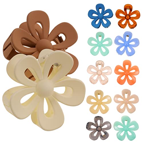 Pinces à cheveux fleur grand format pour femme accessoires cheveux mats et pinces crabes solides