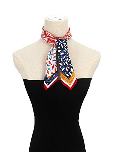Andantino 100% Pure Mulberry Silk Scarf -21” Lightweight Small Square Neckerchief – Breathable Digital Printed Scarves With Gift Packed (Graffiti) #TOP5