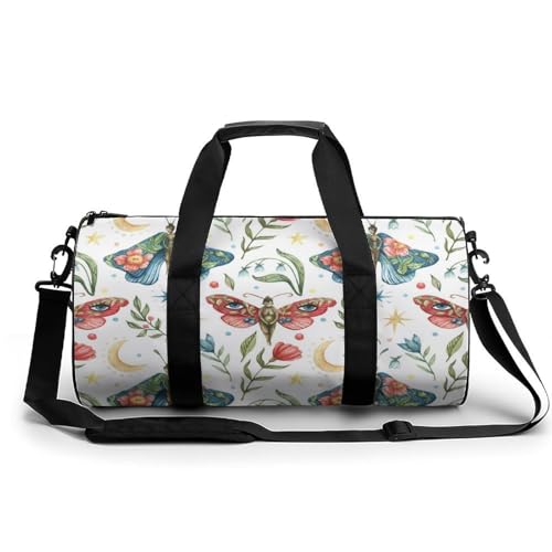 Sac de sport papillon et rouge 45x23cm pour voyage et gym