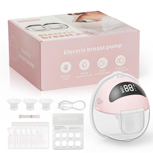 Wearable Breast Pump Electrical Electric Breast Pump Hands Free Breast Pump with 4 Modes & 9 Levels Low Noise Portable & Discreet Design for On-the-Go Pumping Replaced Accessories Included (1 Pack)