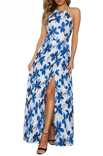 Image of KILIG Women's Summer Floral Beach Flowy Split Maxi Long Dresses