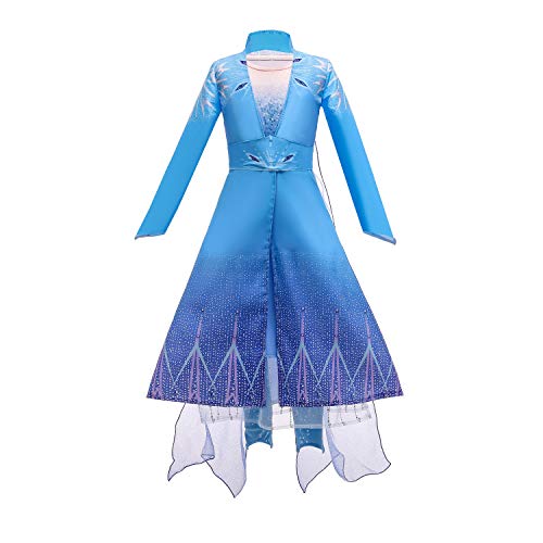 Dressy Daisy Girls New Ice Queen Snow Princess Costume Fancy Halloween Party Christmas Birthday Dress Coat Leggings Size 5-6 Blue