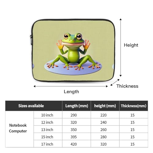 The Funny Frog Doing Yoga Laptop Sleeve Case 15 Inch Suitable for Notebook Computer Tablet Traveling Carrying Simple Case4