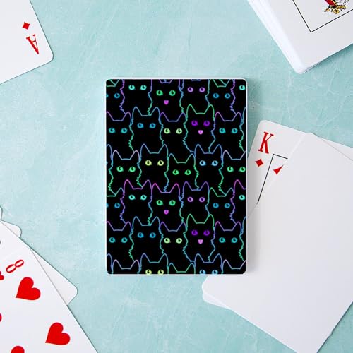Cartas de póker estándar con diseño de gato negro miniatura 3