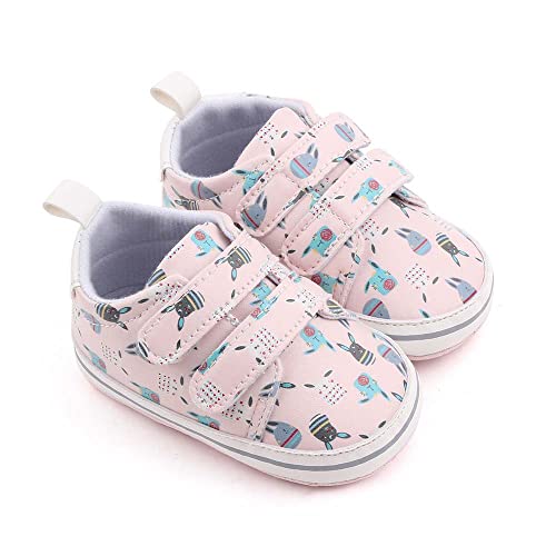 Eitwo Infant Baby Boys Girls Leather Sneakers, Soft Non Slip Rubber Sole, First Walker Moccasins Newborn Shoes,Toddler Wedding Dress Shoe (6-12 Months Infant, C2/Pink, 6_Months) #TOP2