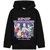 KPop Demon Hunters Huntrix Offiziell Hoodie Mädchen, Fleece Pullover mit Taschen, Rumi Mira Zoey Merch, Kinder Geschenke (11-12 Jahre, Schwarz Huntrix)
