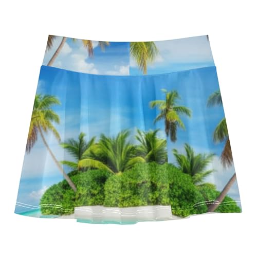 Girls' Shorts Athletic Skorts Tropical Beach Tennis Skirts Toddler Floral Girl Skort 3t2
