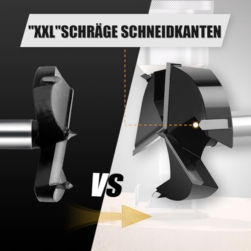 Forstnerbohrer 32mm Holz, Holzbohrer mit Rundschaft, Forstner Bohrer für Hölzer,Spanplatten,Faserplatten