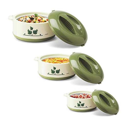 Milton Orchid 3 Piece Junior Insulated Casserole Set, Green