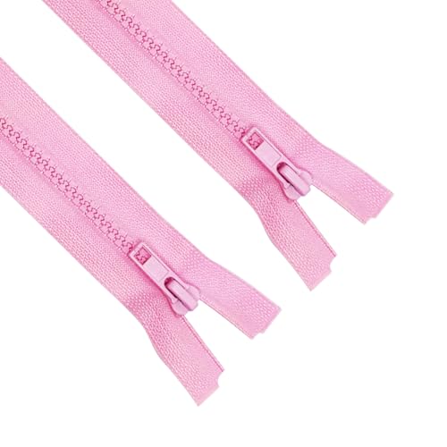 Image of ANPURZII 2PCS #5 29 Inch Pink Separating Jacket Zippers for Sewing Coats, Molded Plastic Bulk Zippers(Pink 29 inch 2PCS)