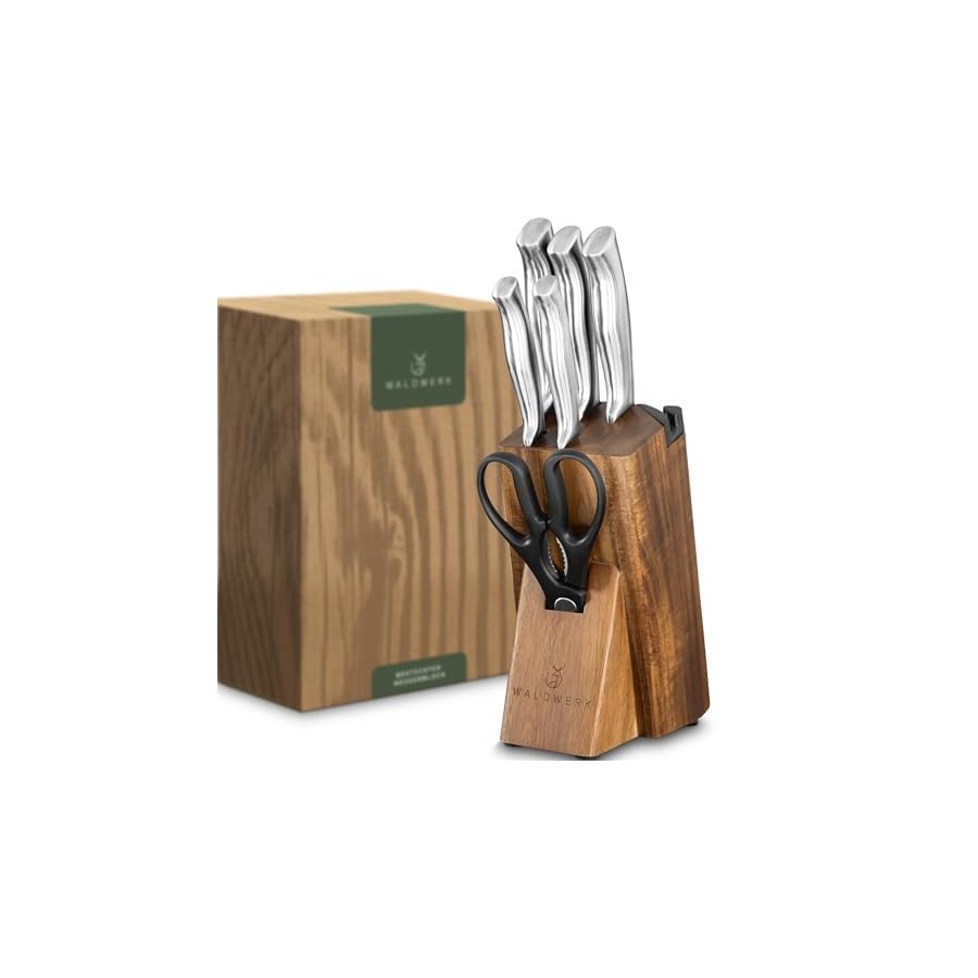 WALDWERK-Knife-Set-7pcs-Kitchen-Knife-Set-with-Block-and-Integrated-Sharpener-Kitchen-Knife-Set-Knife-Block-Set-Kitchen-Knifes-Knives-Set-for-Kitchen-Knife-Block-Knife-Set-with-Block WALDWERK Knife Set - 7pcs Kitchen Knife Set with Block and Integrated Sharpener - Kitchen Knife Set - Knife Block Set - Kitchen Knifes - Knives Set for Kitchen - Knife Block - Knife Set with Block