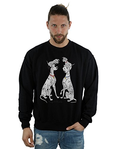 Disney Men's 101 Dalmatians 101 Doggies Sweatshirt X-Large Black