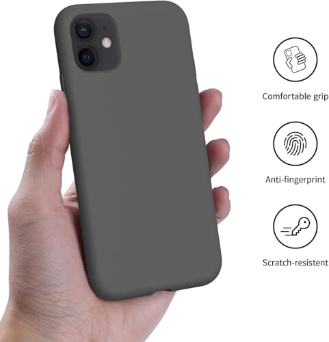 Image of DIZORO Microfiber Candy Case Compatible for iPhone 11 6.1 inch, Shockproof Slim Back Cover Liquid Silicone Case (Space Grey)