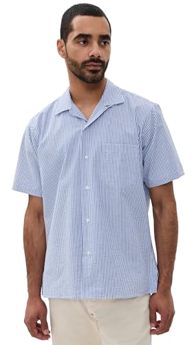 Men's Striped Seersucker Camp Shirt