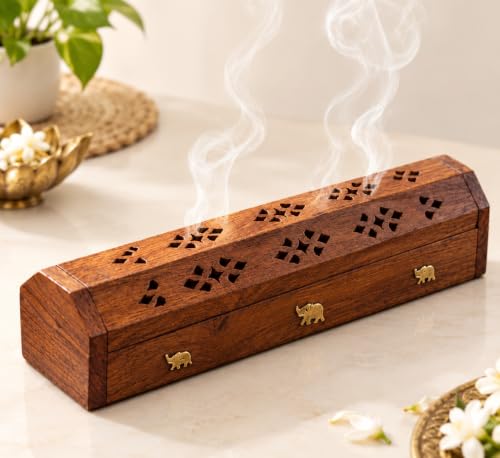 Diwan Treders Wooden Pyramid Shape Incense Box Hoder Stand | Rect...